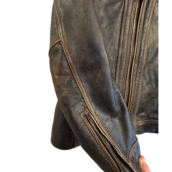 Andrew Marc Leather Bomber-Style Moto Jacket – Men’s Small - Picture 8 of 16